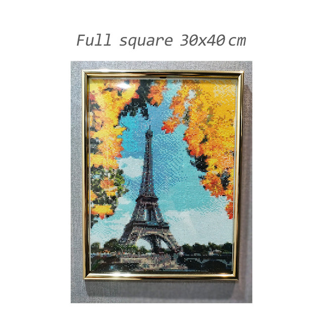 MomoArt Diamond Painting Paris Souvenirs Full Square Diamond Art Eiffel  Tower Mosaic Picture Of Rhinestones Landscape